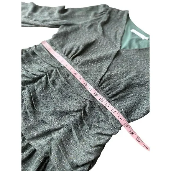 ASTR The Label Green Ruched Ruffle Floral Print Midi Dress - Picture 11 of 13